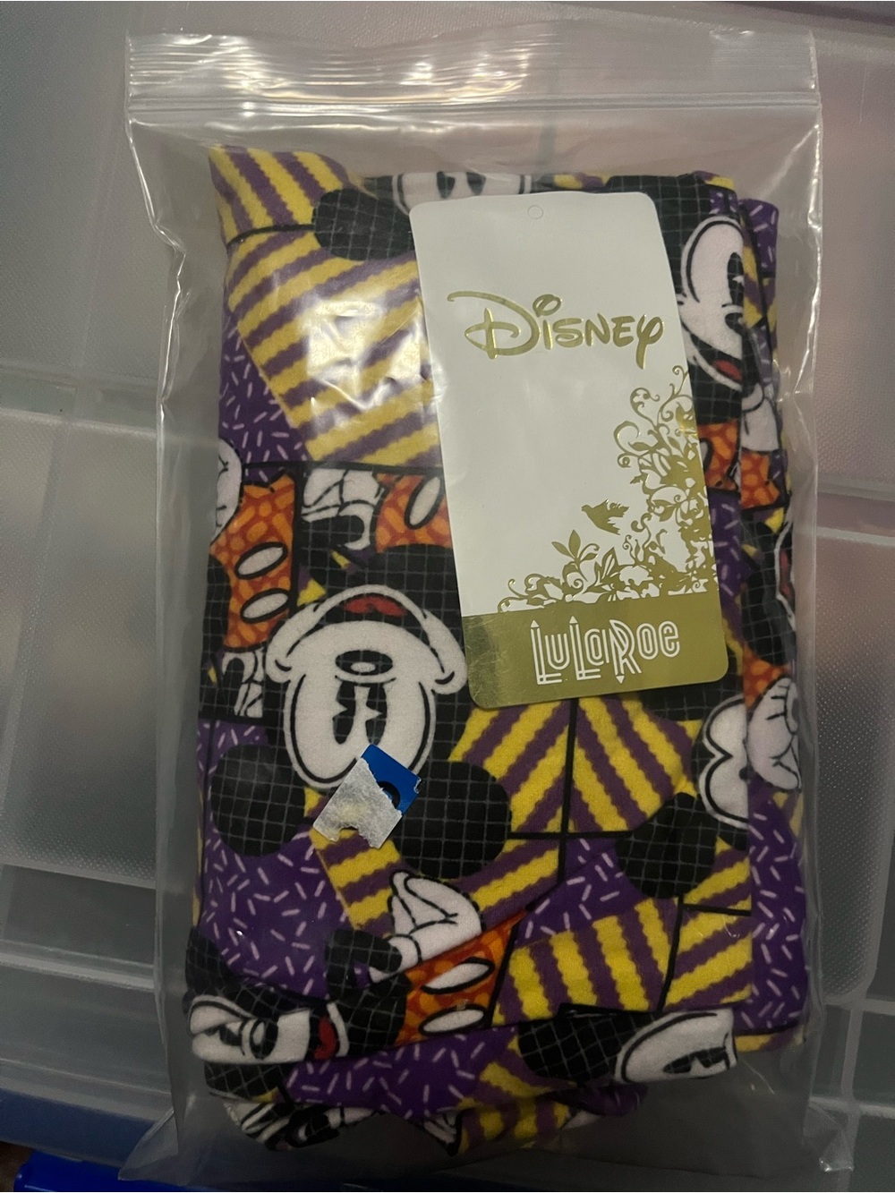 Disney LuLaRoe Purple & Yellow Mickey Mouse Leggings - Adult One Size